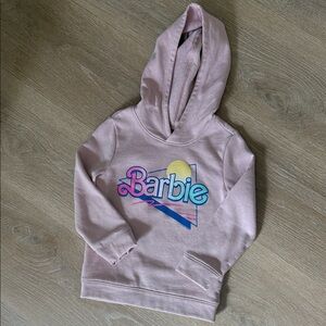 Barbie Light Pink Hoodie with Retro Multicolor Logo